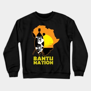 Bantu Nation Africa Zulu Shield Safari African Sunset Crewneck Sweatshirt